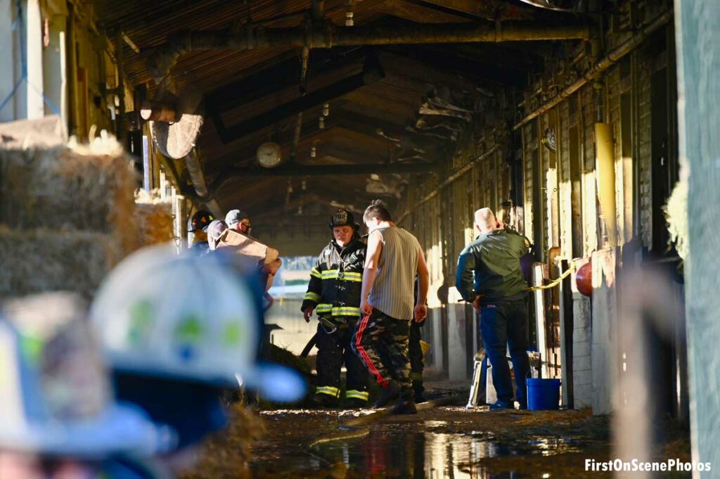 Firefighters at scene of Belmont Park fire