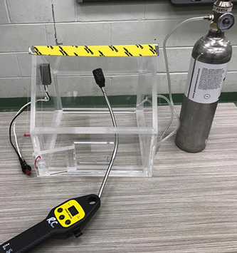 A plexiglass home model and a container of natural gas can provide an excellent tabletop training aid that will show your meters’ strengths and weaknesses.