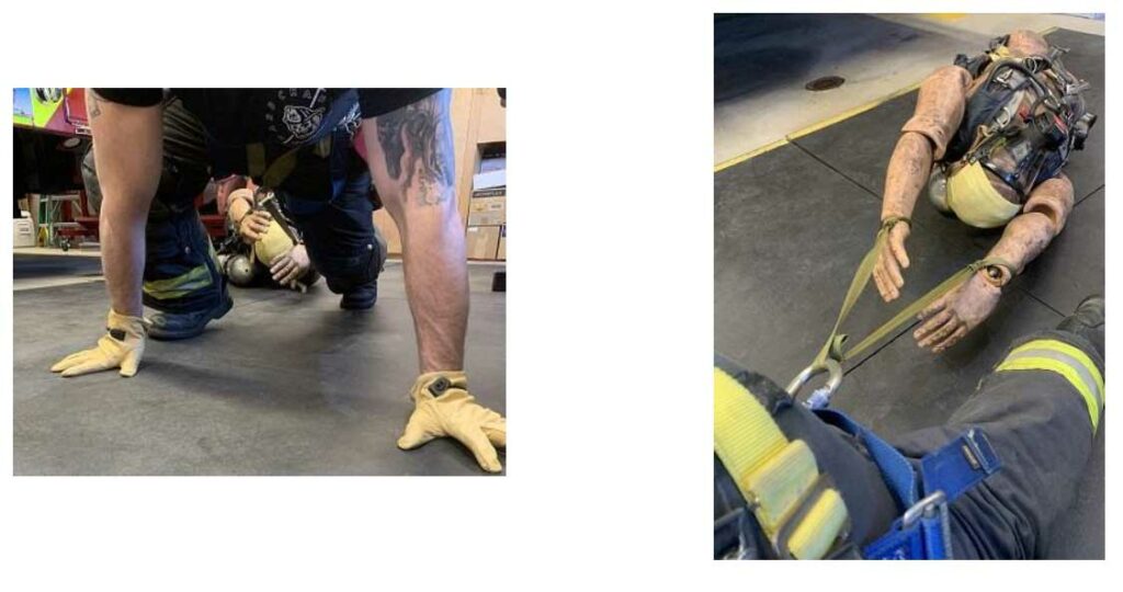 Using webbing for firefighter drag