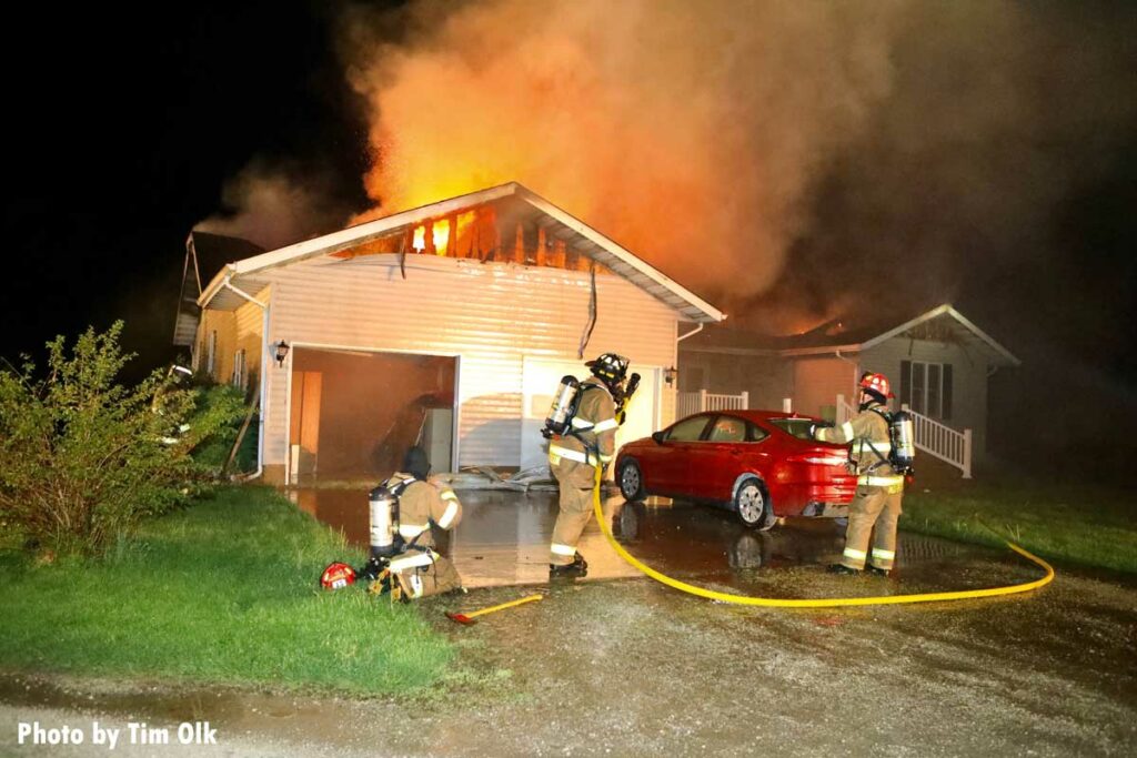 Flames and smoke roar from Danville, Iowa house fire