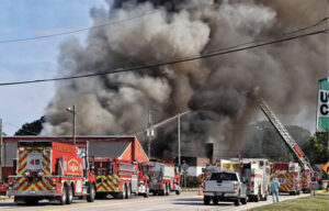 Smoke from a significant fire in Ohio