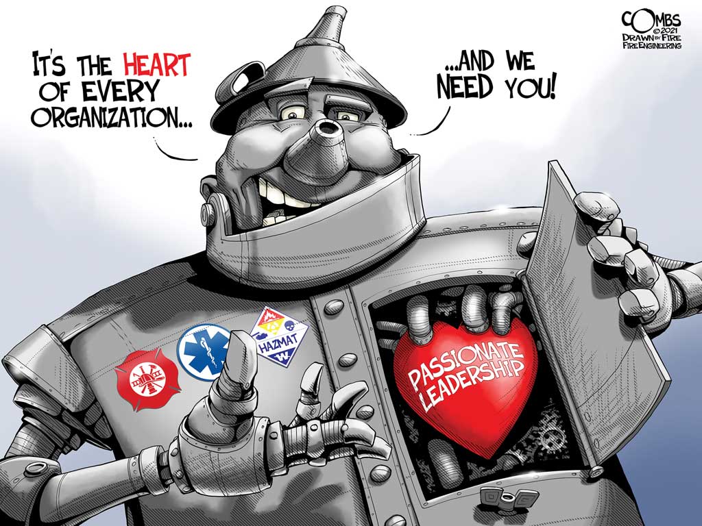 Tin man with heart for the fire service