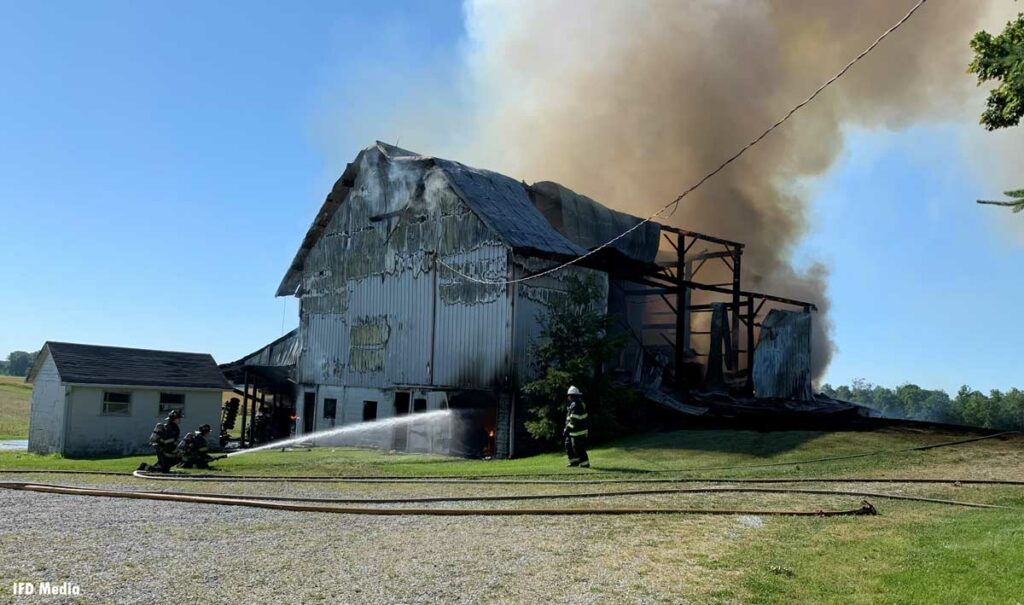 Smoke rises from barn in Indianapolis