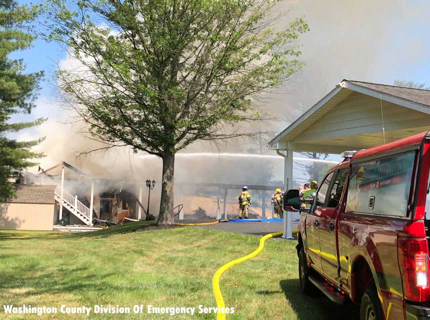 Firefighters at scene of Hagerstown MD fire