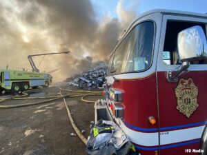 Indianapolis fire apparatus with Indy airport ARFF vehicle