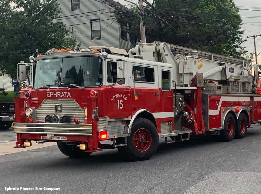 Ephrata Pioneer Fire Company tower ladder