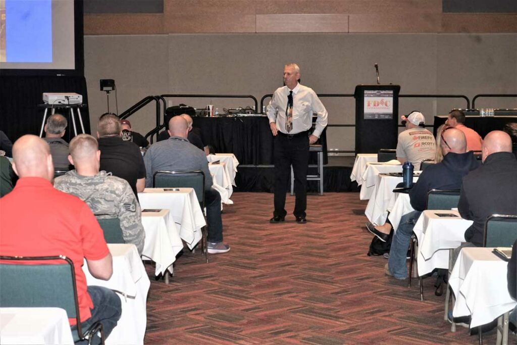 Firefighters attend a workshop at FDIC International