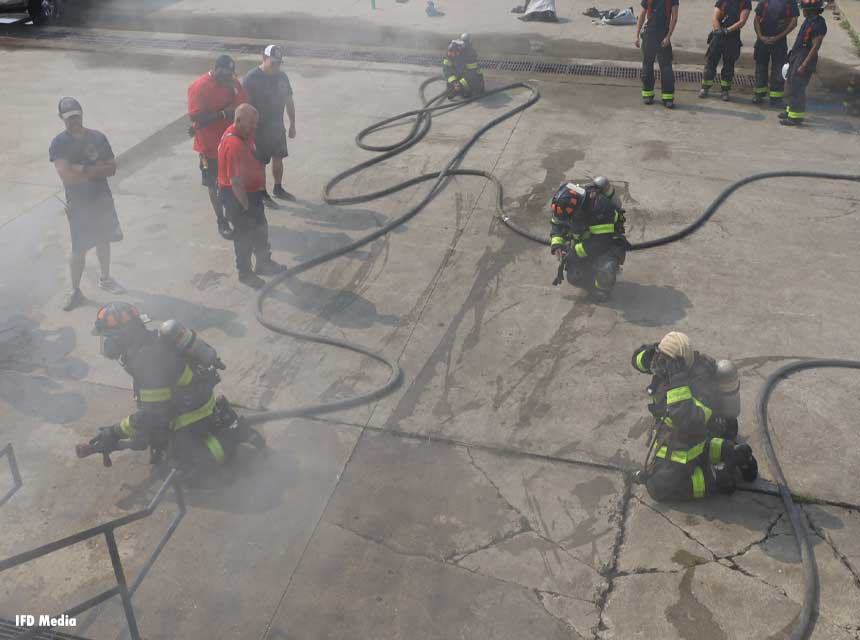 Indianapolis fire recruits at the fire academy