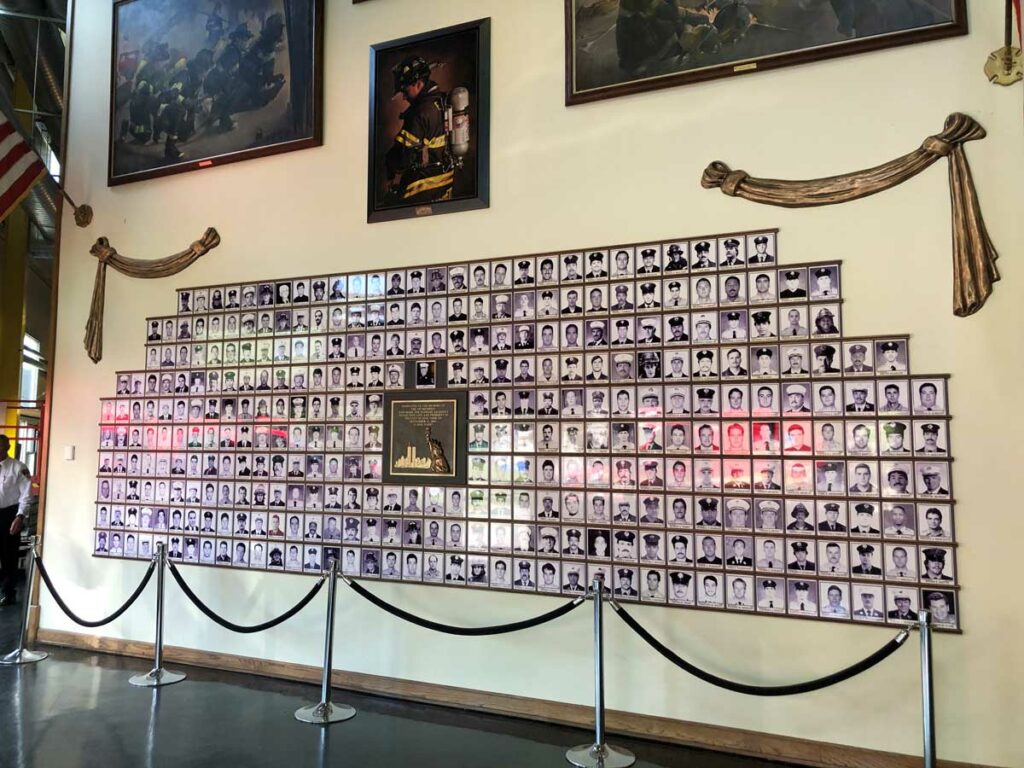 Wall of 343 Fallen FDNY Firefighters of 9-11 inside The Rock