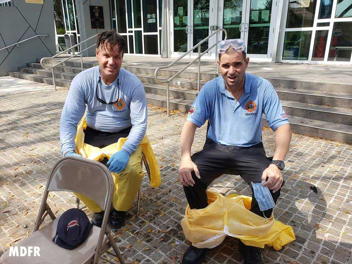 Working 12-hour days wearing PPE in South Florida's tropical heat was extremely punishing. This is where their conditioning really paid off.