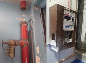 Standpipe and fire alarm control panel in sick high-rise buildings