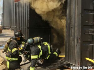 Firefighters at Boone County Fire District 2 undertake flashover training