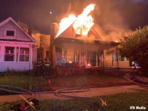 Indy firefighters respond to a vacant structure fire that injured five members