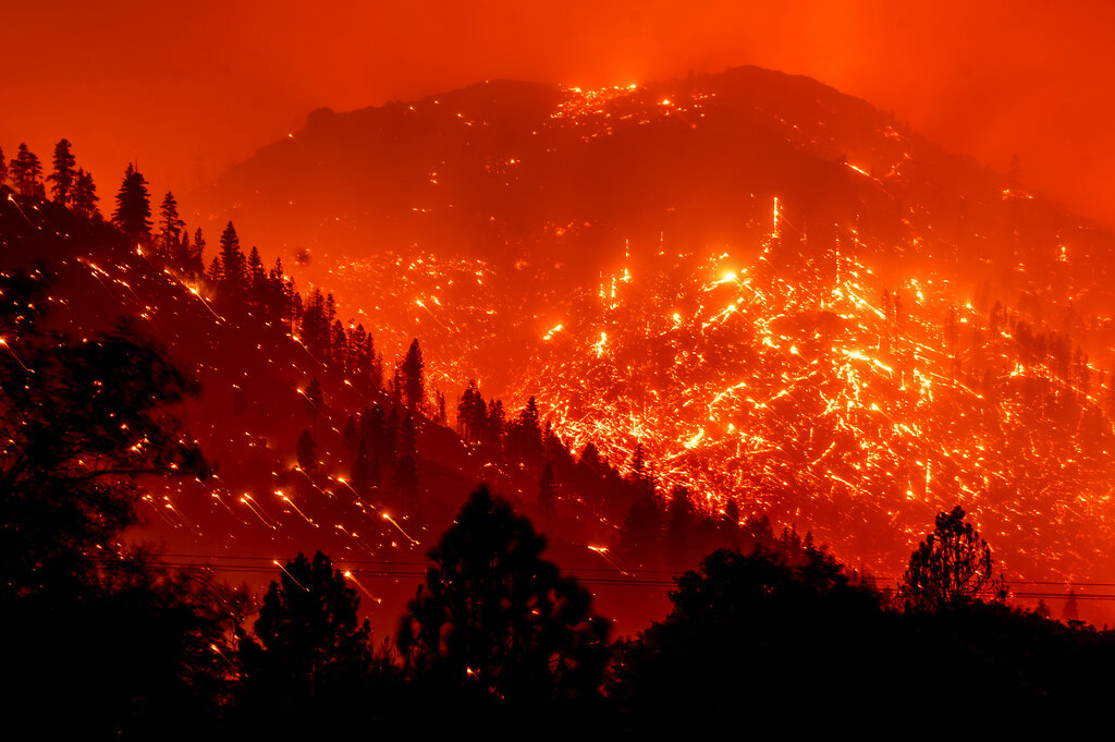 Dixie Fire as seen on hillsides