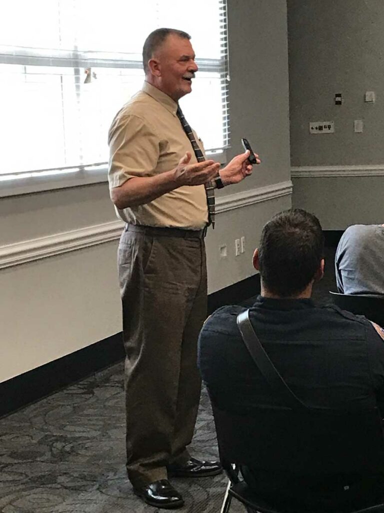 Chief John Salka at Chesapeake Fire Department firefighter training conference