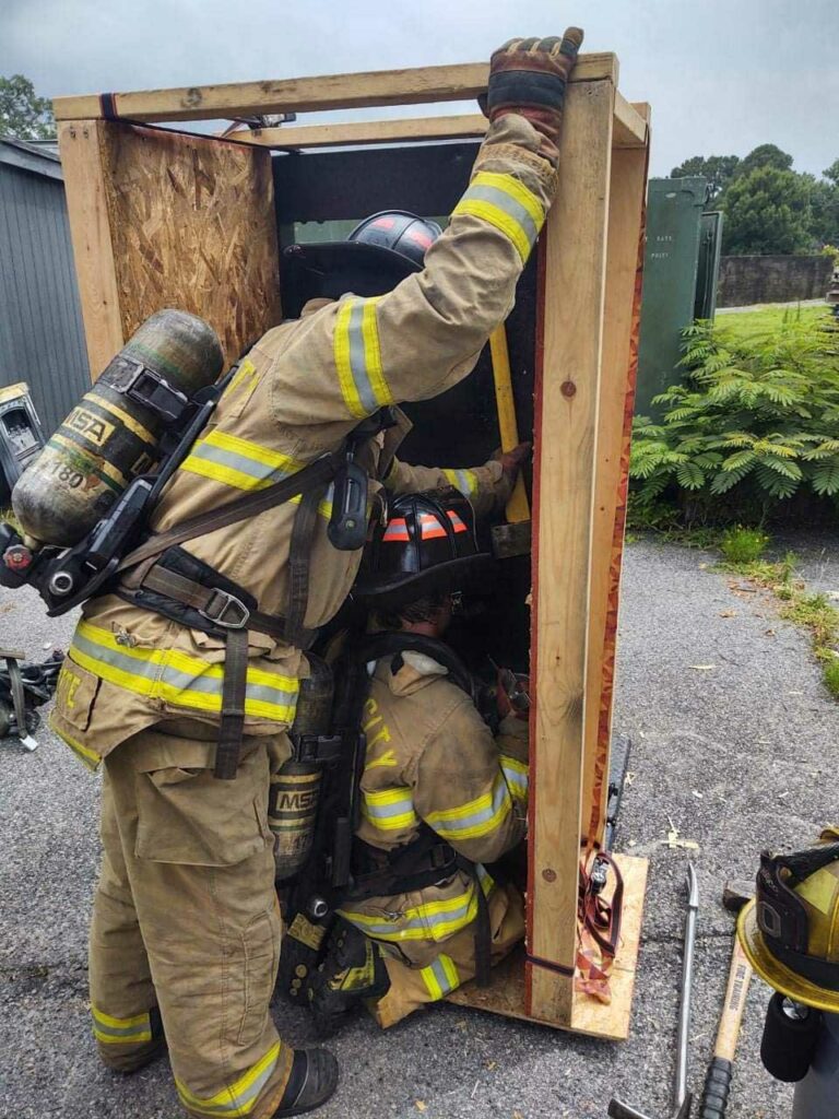 Hands-on training at at Chesapeake Fire Department firefighter training conference