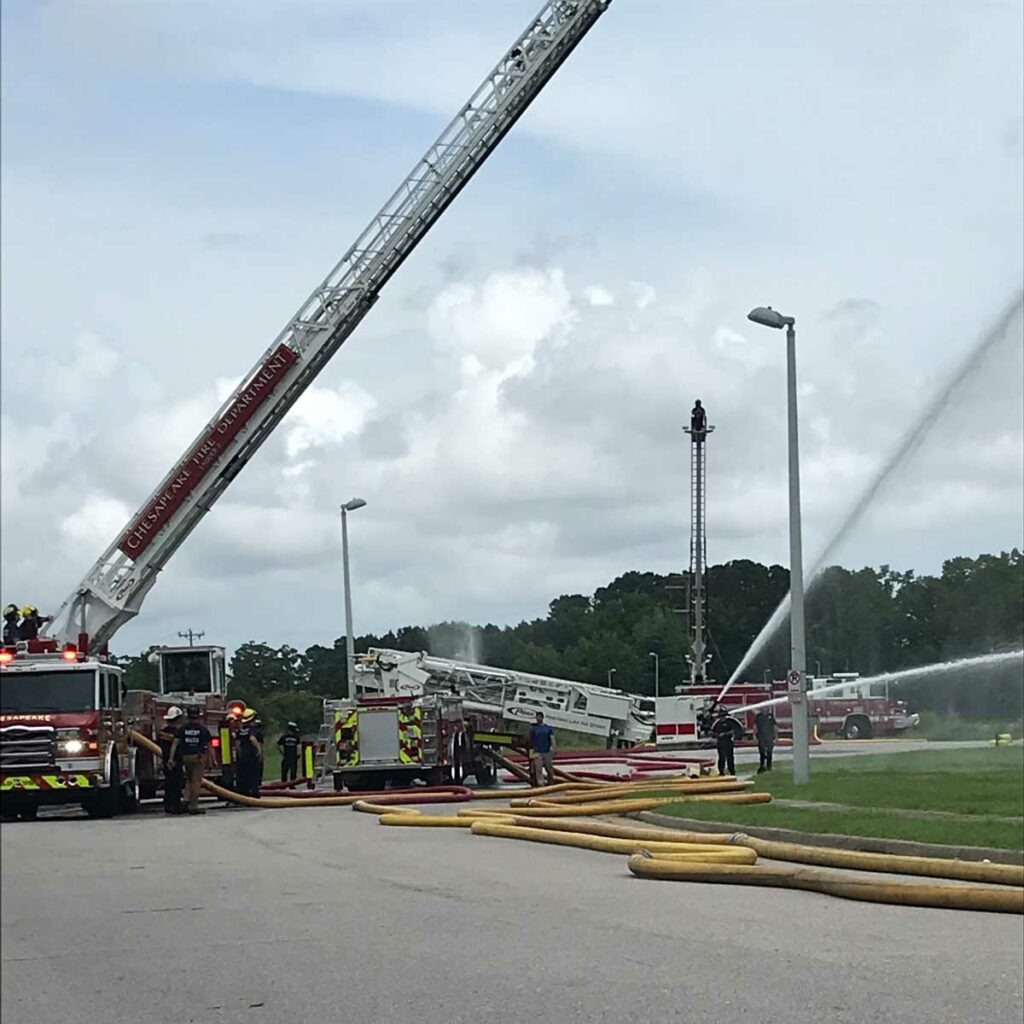 Water supply operations training at Chesapeake Fire Department firefighter training conference