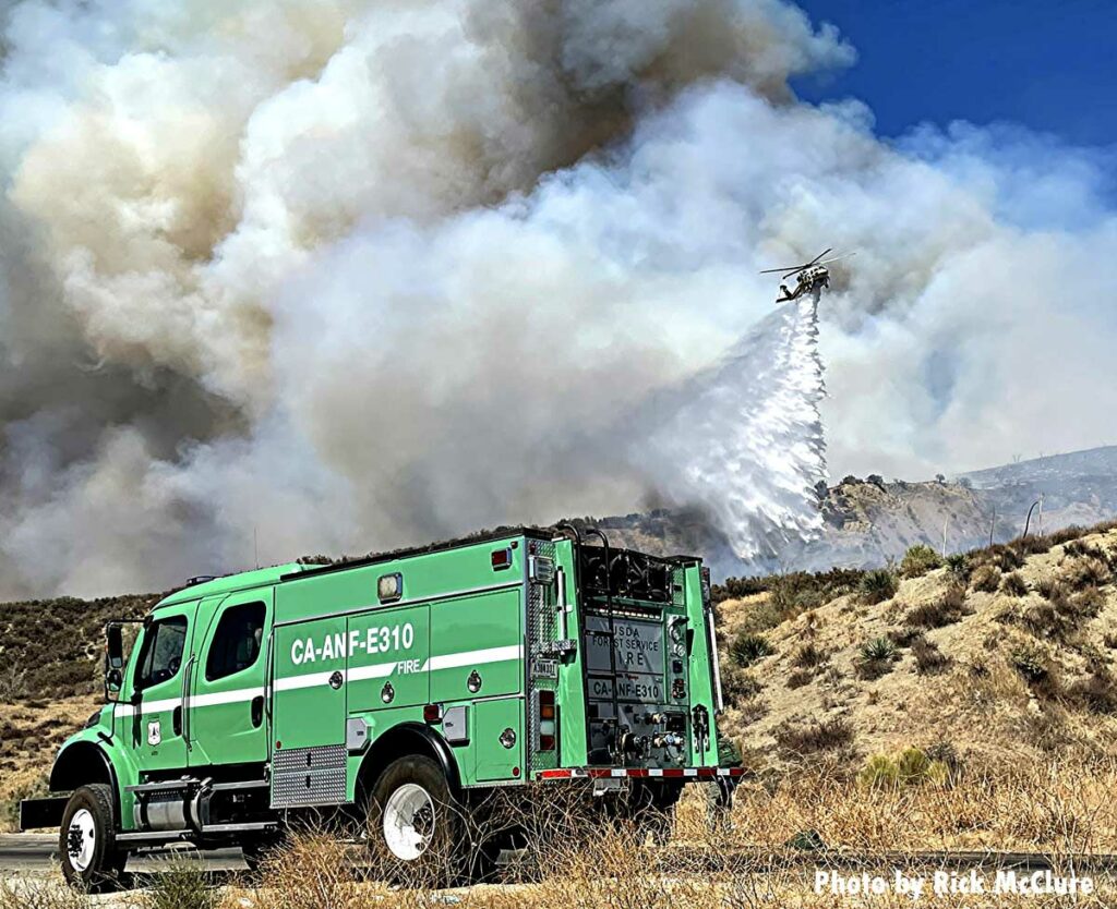 USFS fire apparatus and copter