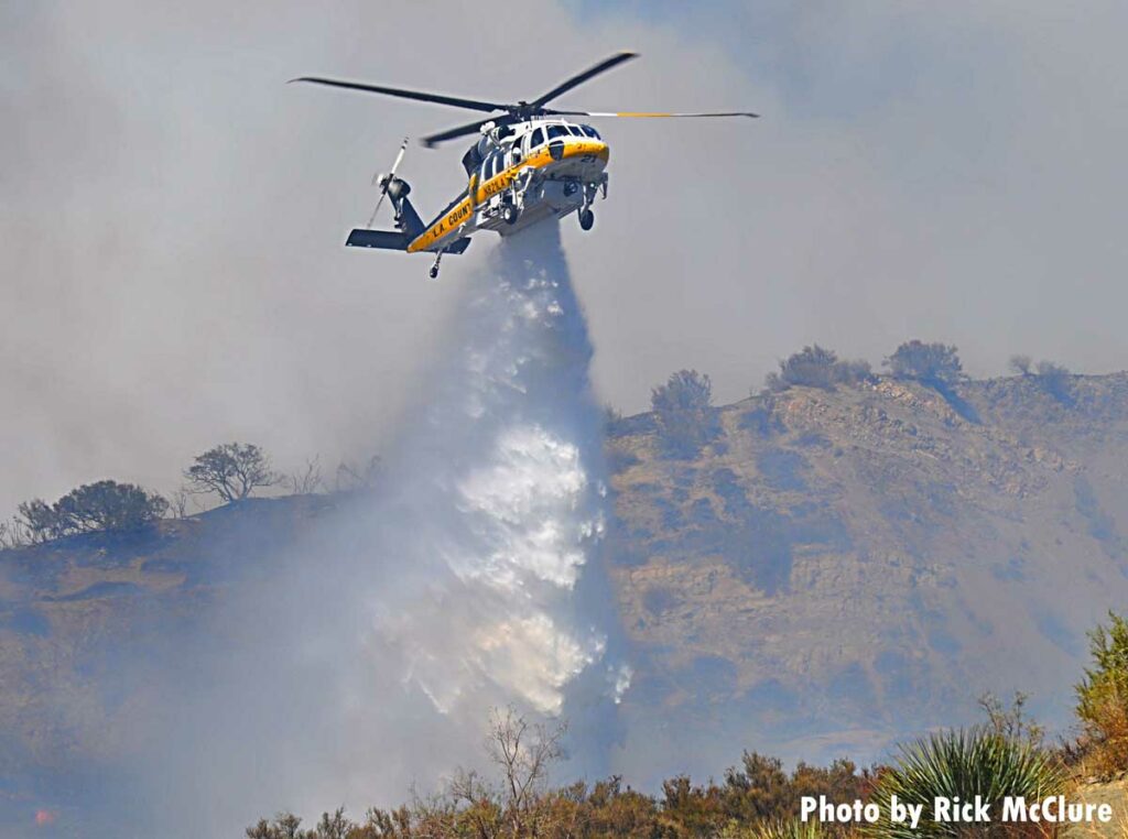 Helicopter at brush fire