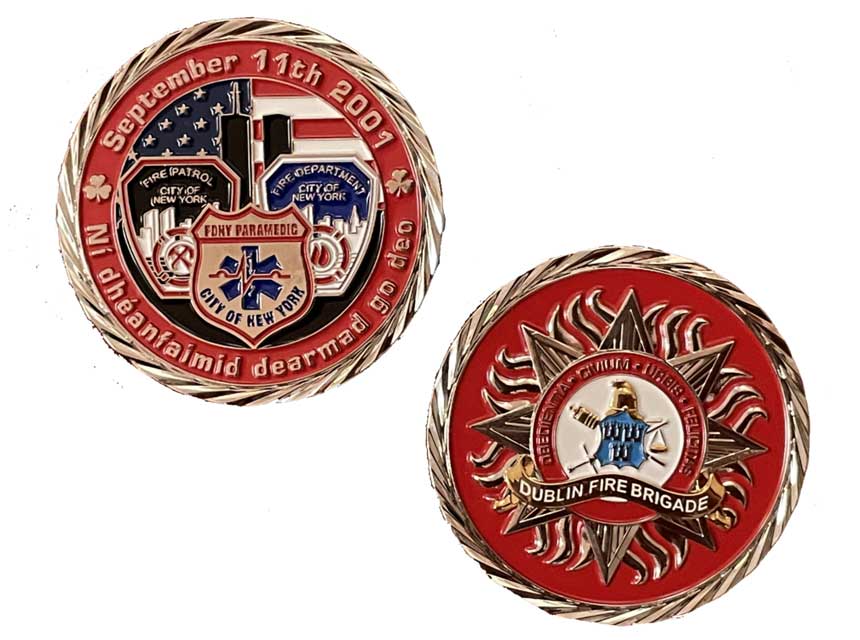 Dublin Fire Brigade 9/11 challenge coin