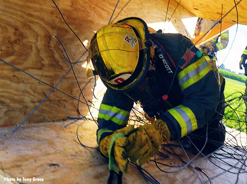 Firefighter entanglement drill