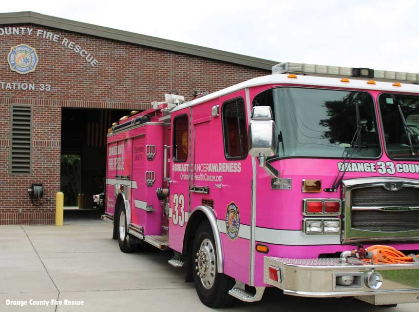 Pink fire truck