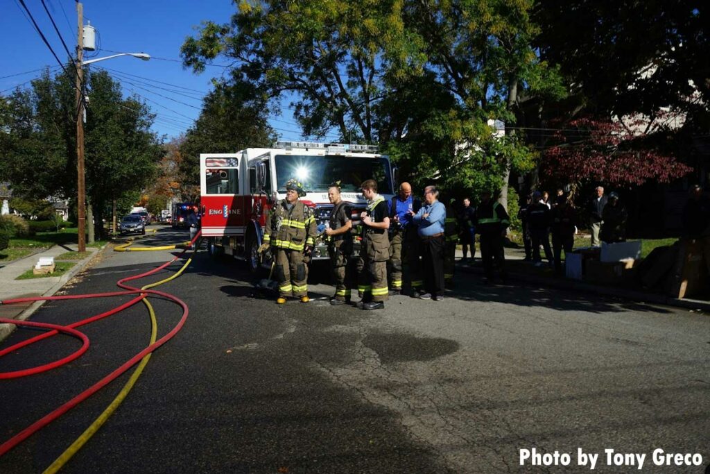 Firefighters in the street at Hawthorne fire