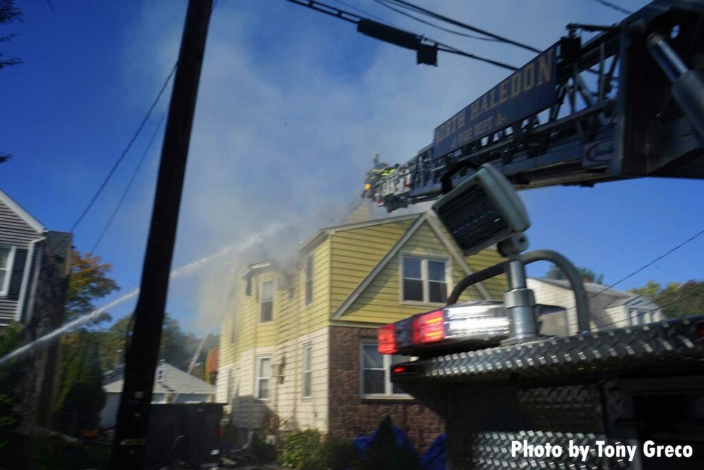 View along aerial ladder at Hawthorne fire