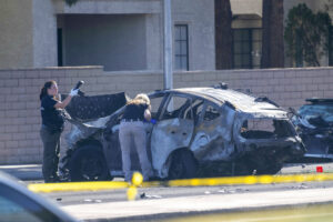 Fiery crash in Vegas