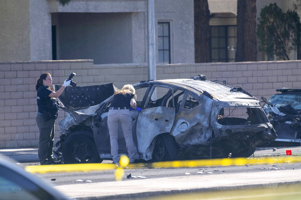 Fiery crash in Vegas