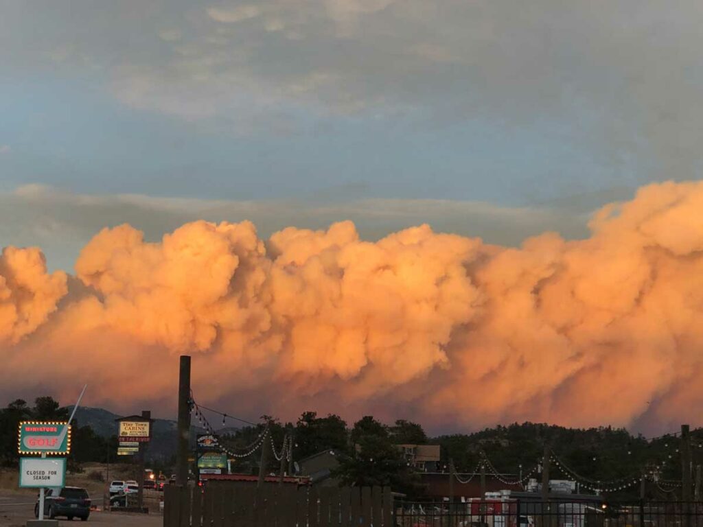 Cameron Peak Fire as seen from Estes Park, Colorado