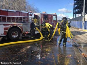 Firefighters at Sacramento substation fire