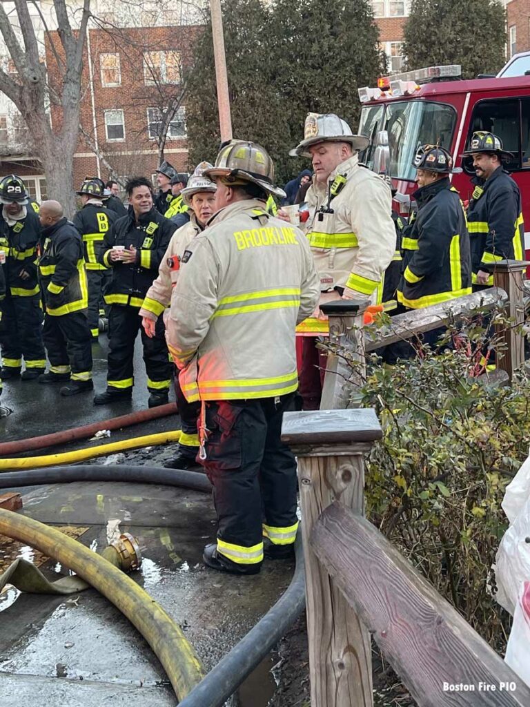 Brookline chief officers and Boston firefighters