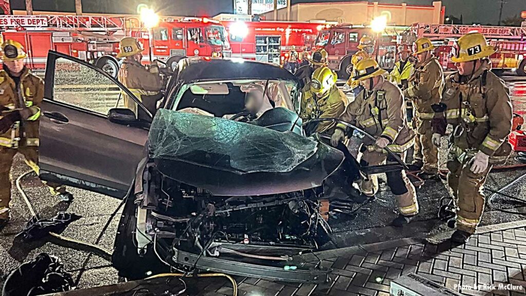 LAFD firefighters at extrication