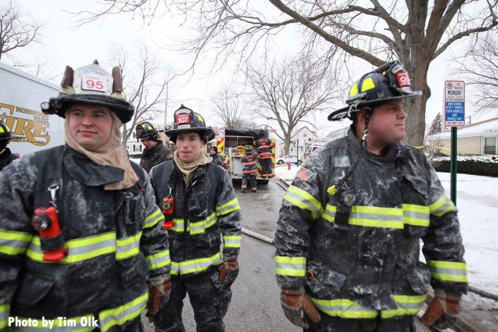 Firefighters at the scene of fatal River Grove fire