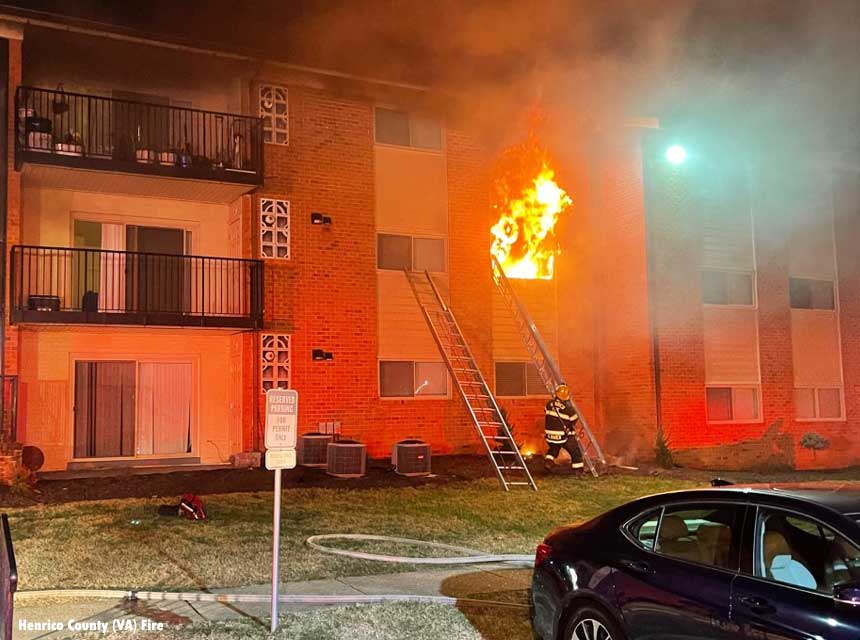 Henrico County firefighters respond to fire at Creekside Manor Apartments