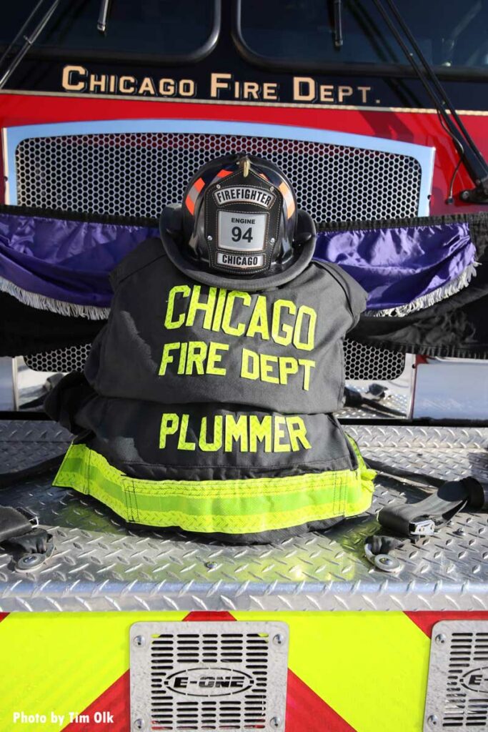 Fallen Chicago Firefighter Mashawn Plummer turnout gear