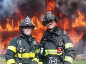 Firefighters wearing PPE