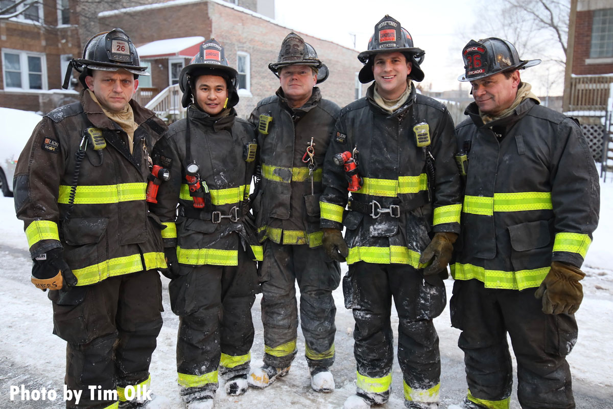 Chicago firefighters at scene of structure fire