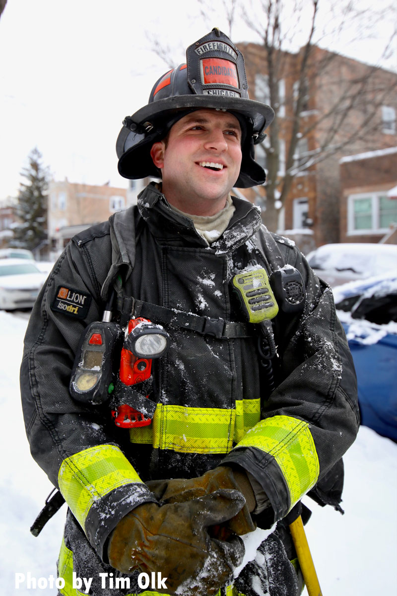 Chicago firefighter at fire scene