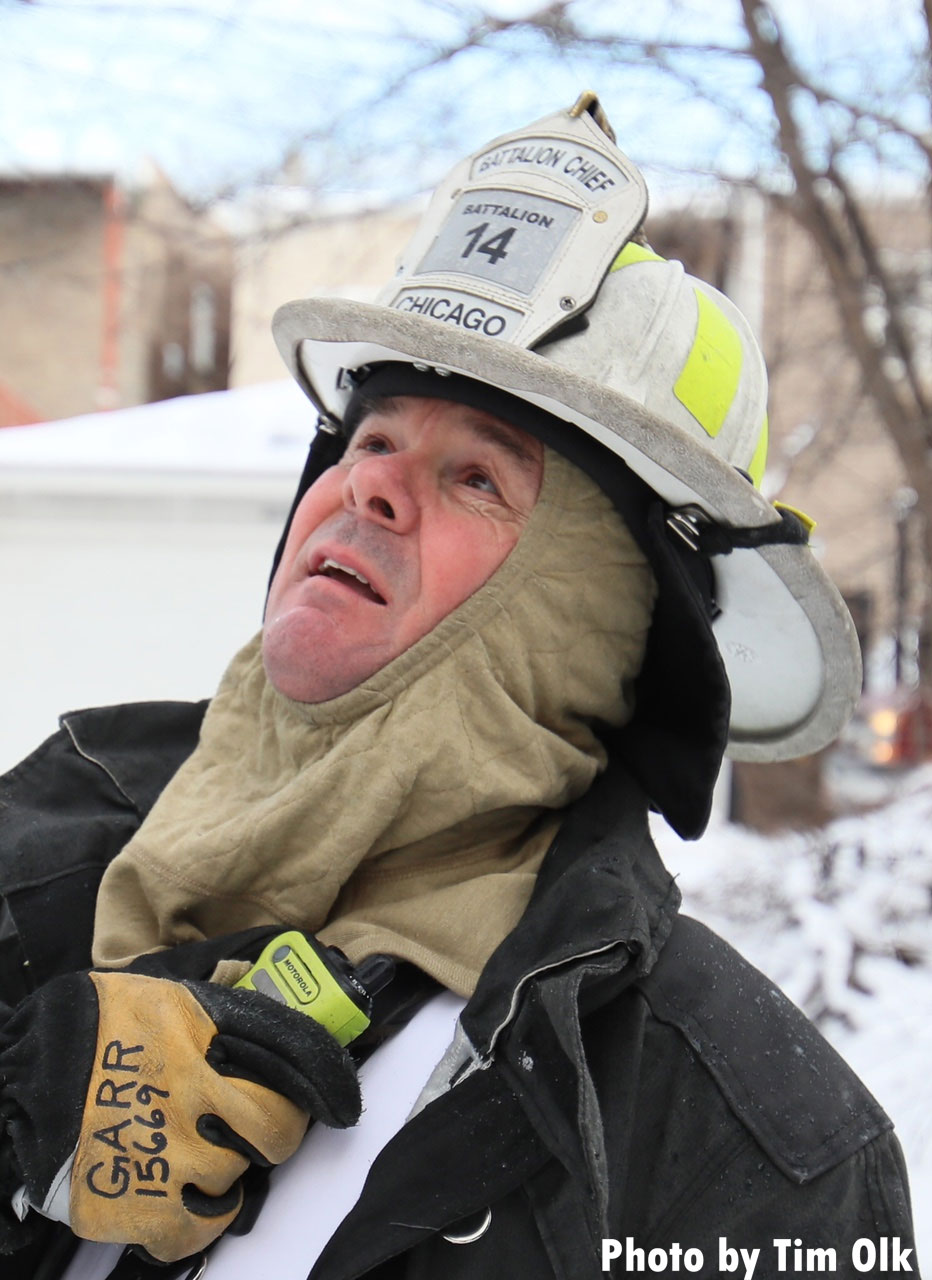 Chicago battalion chief looks up