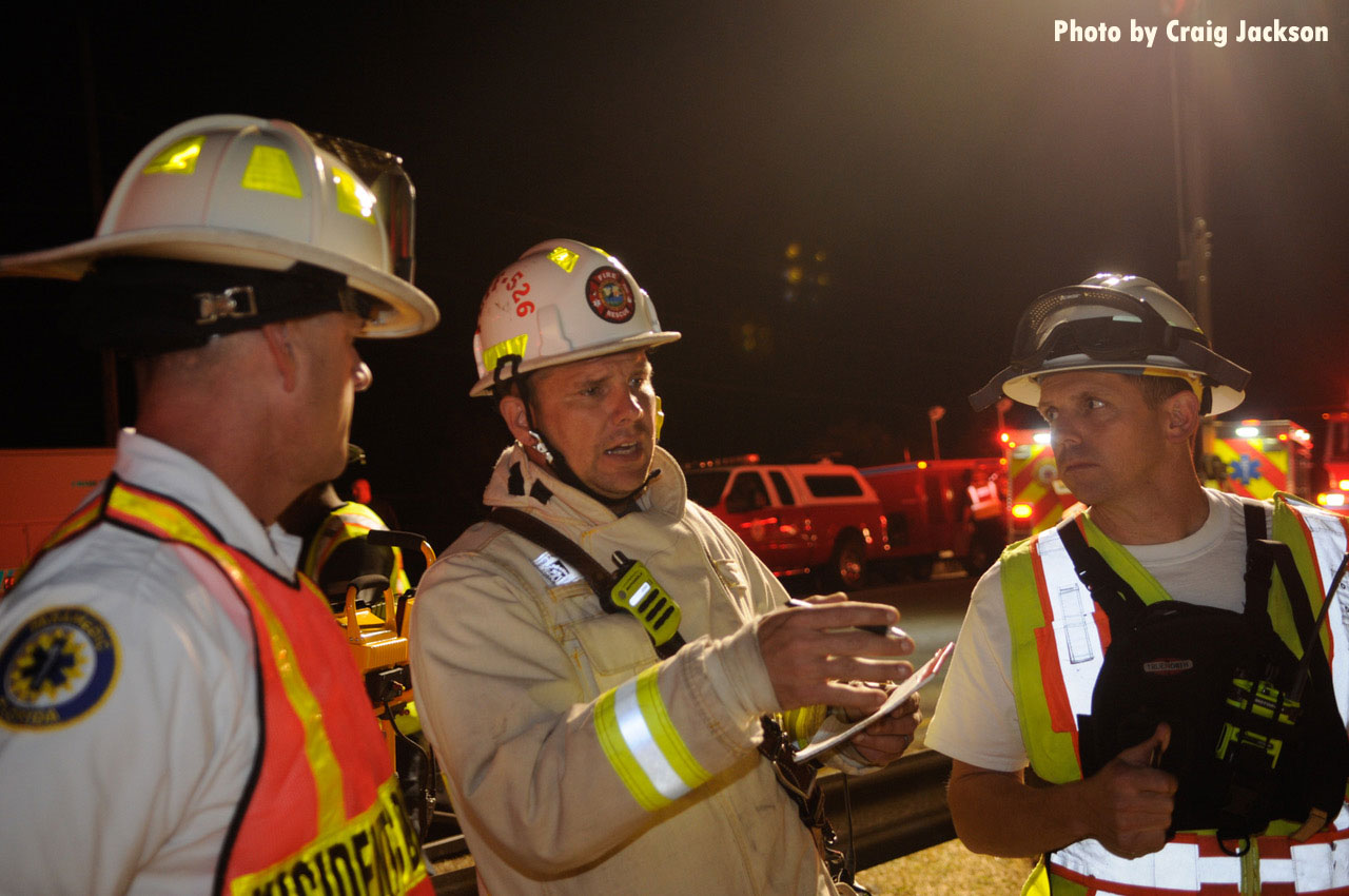 Firefighters at trench rescue