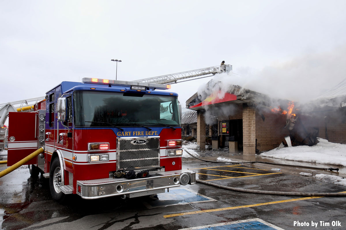 Gary IN firefighters respond to truck stop fire