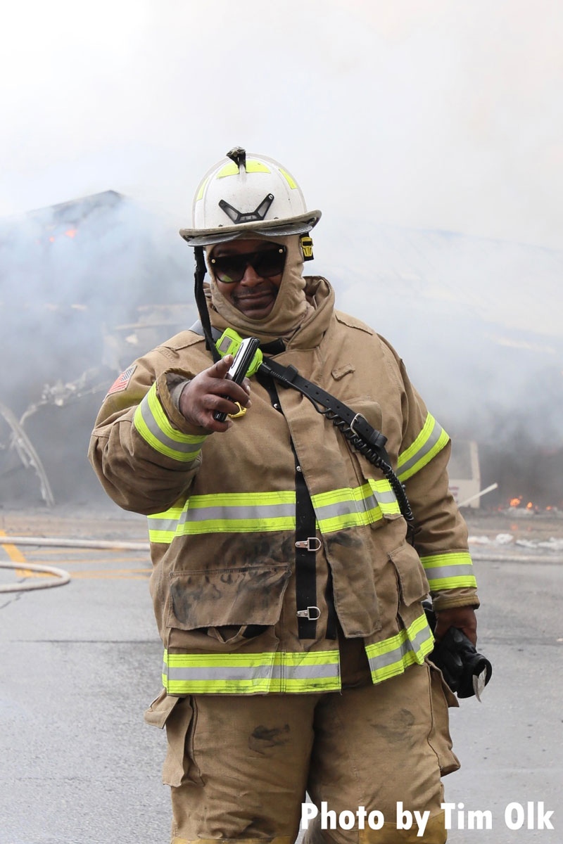 Gary IN fire chief at fire scene