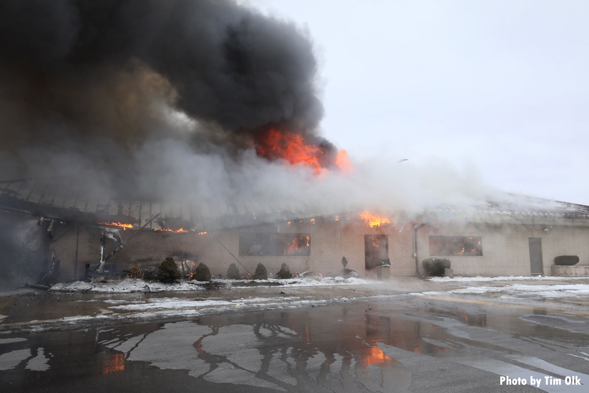 Fire burns a Dennys in Gary, Indiana