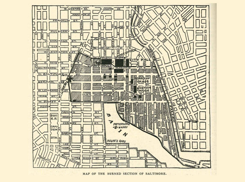 Great Baltimore Fire 1904 map