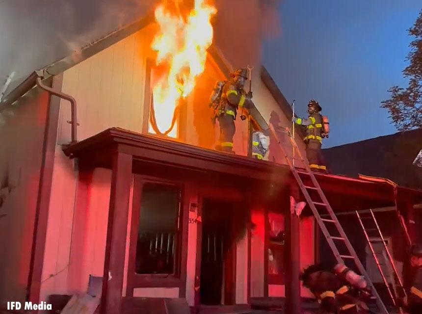 Indianapolis firefighters at fire in vacant building