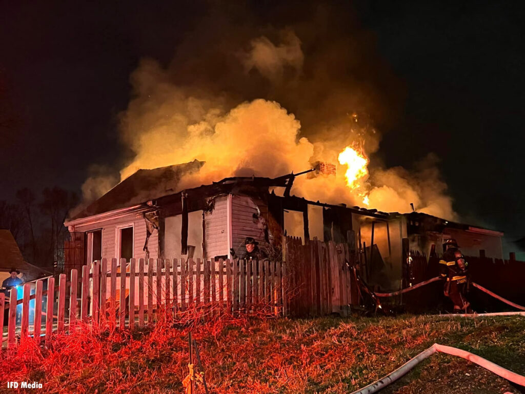 Indianapolis firefighters at house fire