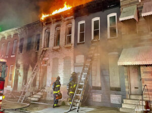 Baltimore fire where firefighter fell into basement