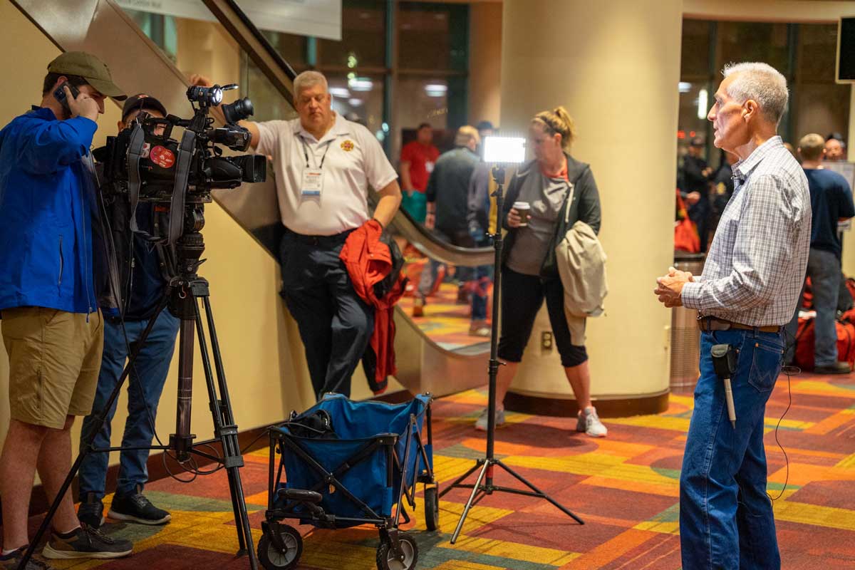 Bobby Halton addresses local media prior to FDIC 2022 hands-on training